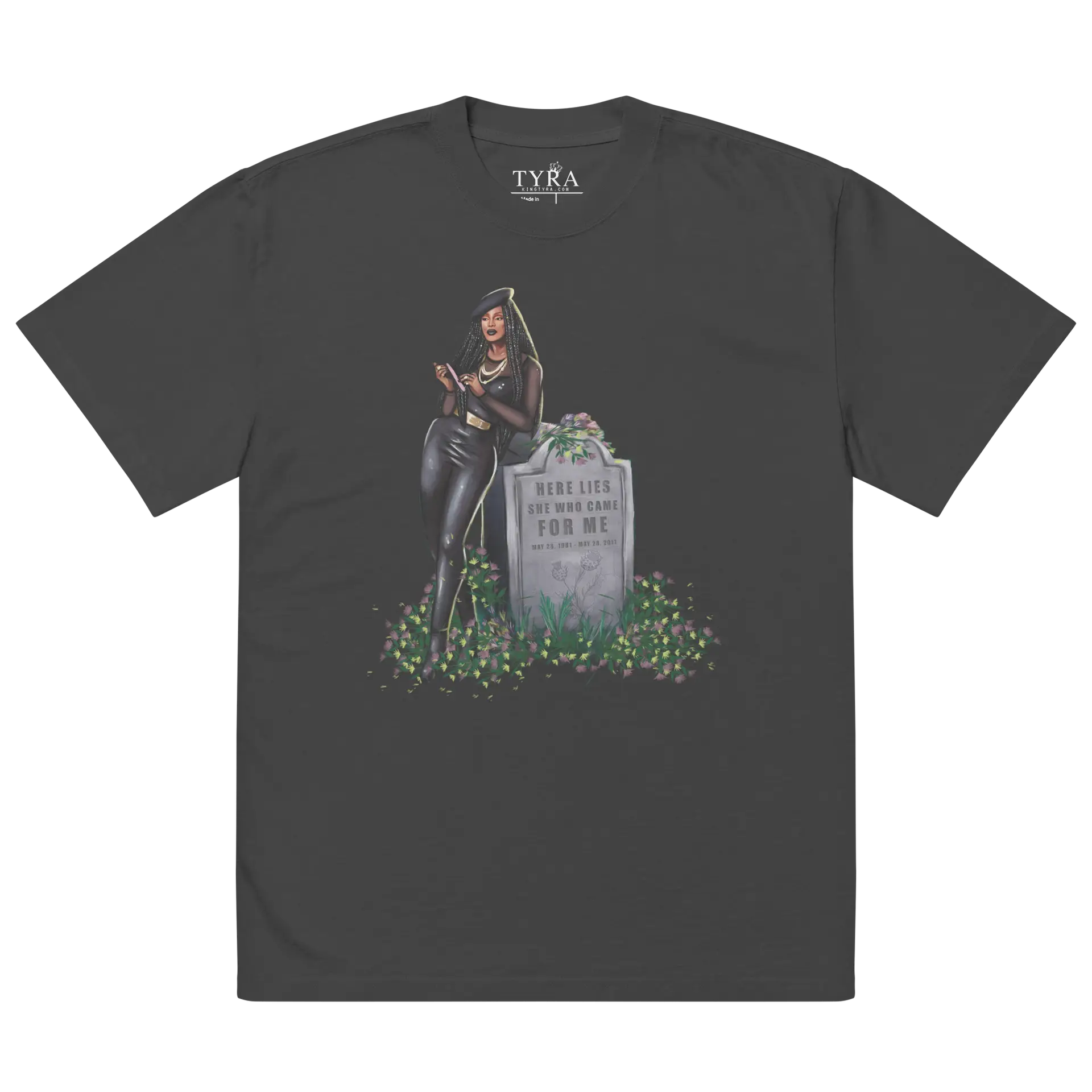 Unbothered Oversized SS Faded Black Tee