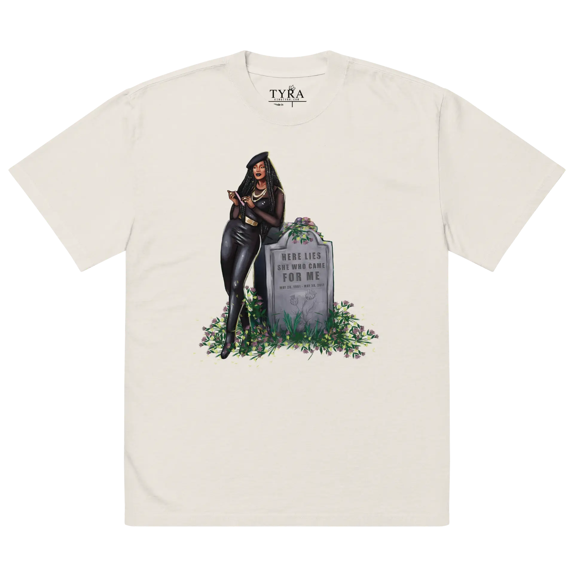 Unbothered Oversized SS Faded Bone Tee