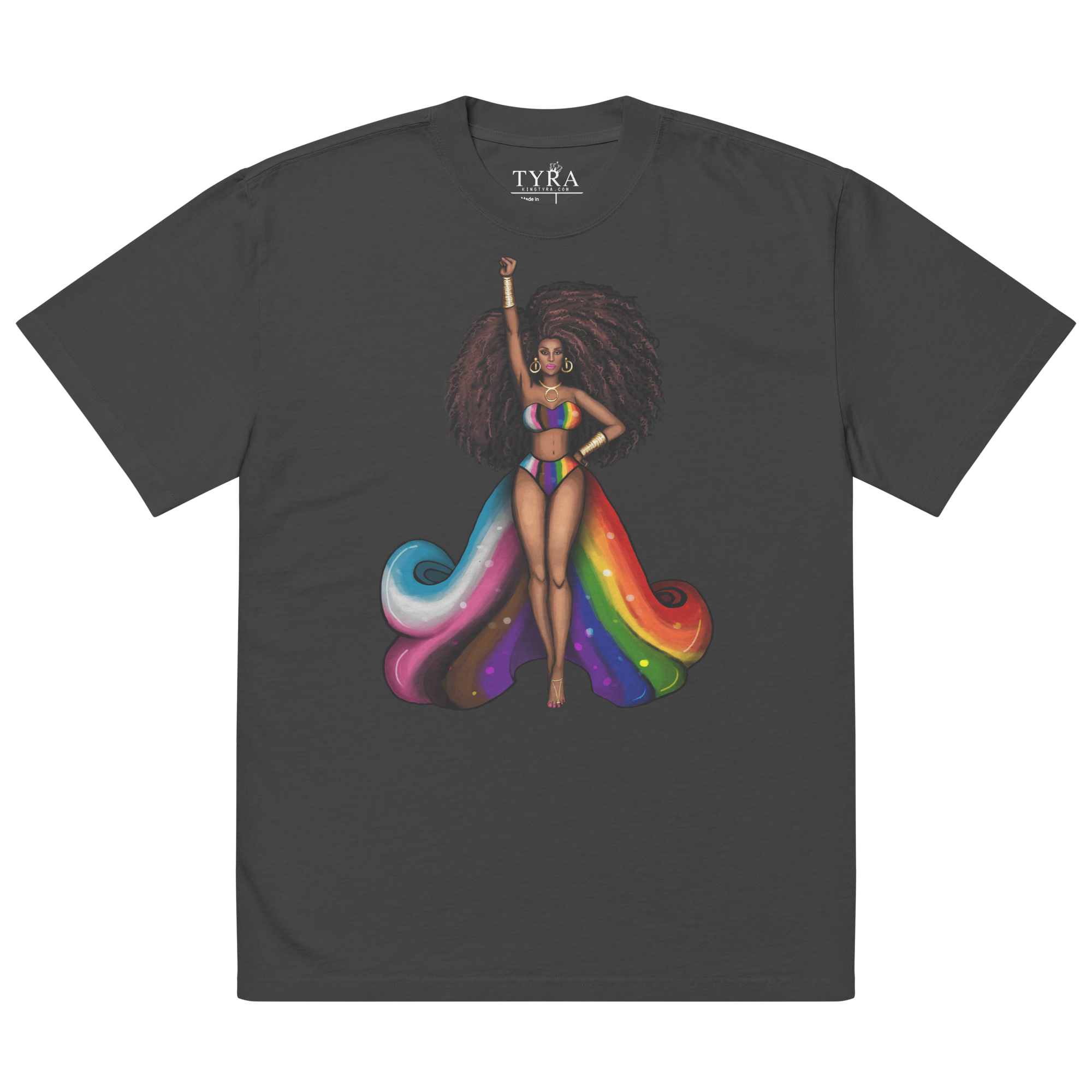 Excellence Pride Oversized SS Faded Black Tee