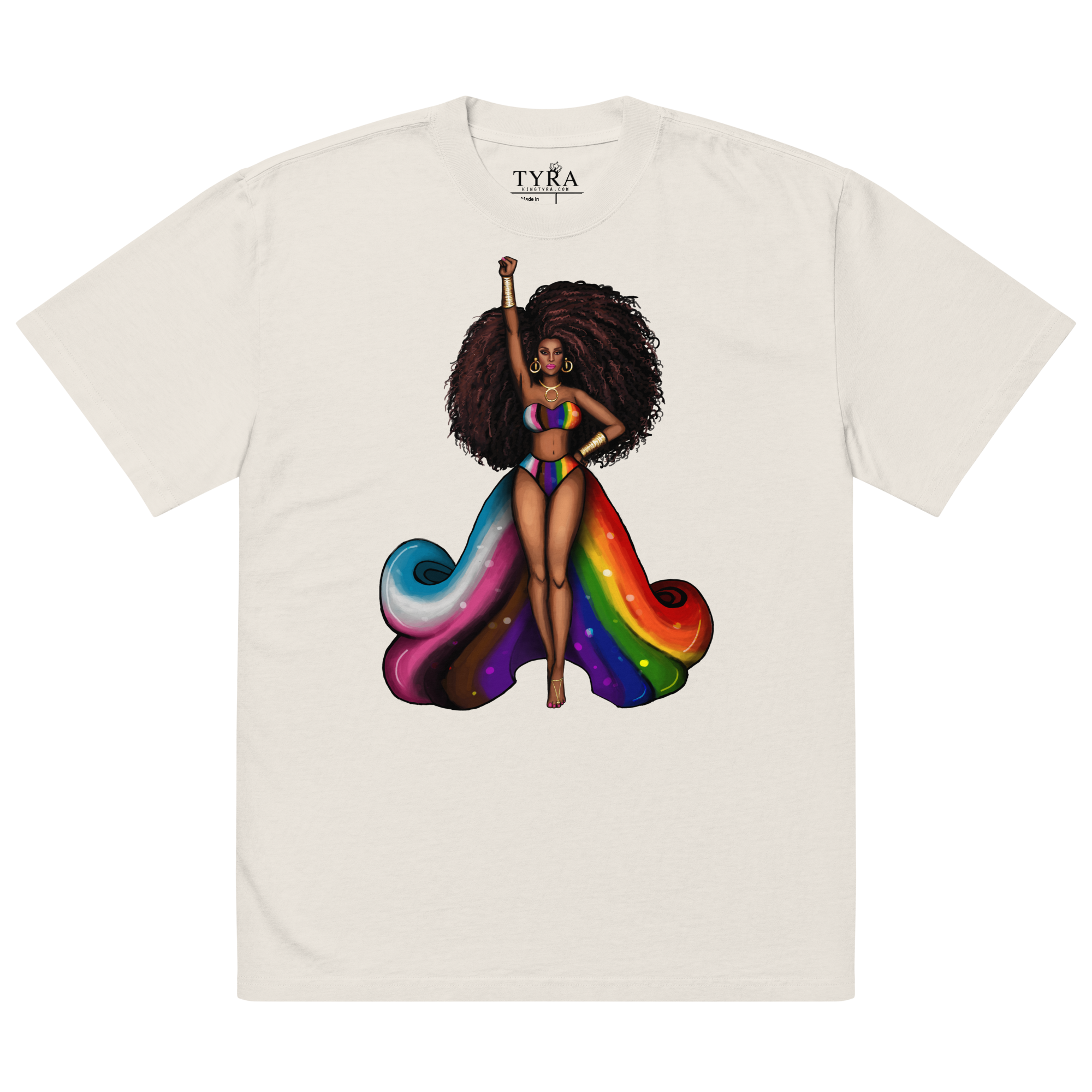 Excellence Pride Oversized SS Faded Bone Tee